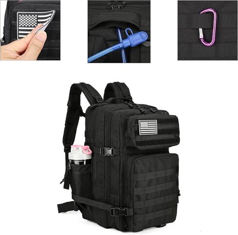 45L Tactical Assault Backpack 3 day assault pack with Molle Waterproof backpack Rucksack for Tactical Backpacks (Black-2) in Saudi Arabia