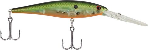 Berkley Flicker Minnow Fishing Lure, Flashy Green Crush, 1/2 oz, 4 1/2in | 11cm Crankbaits, Realistic Minnow Profile, Sharp Dive Curve Gets to Fish Quickly, Equipped with Fusion19 Hook in Saudi Arabia