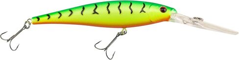 Berkley Flicker Minnow Fishing Lure, Flashy Green Crush, 1/2 oz, 4 1/2in | 11cm Crankbaits, Realistic Minnow Profile, Sharp Dive Curve Gets to Fish Quickly, Equipped with Fusion19 Hook in Saudi Arabia