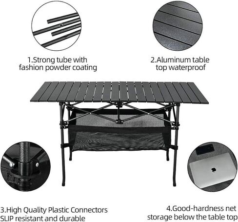 Outdoor Folding Portable Picnic Camping Table, Aluminum Roll-up Table with Easy Carrying Bag for Indoor,Outdoor,Camping, Beach,Backyard, BBQ, Party, Patio, Picnic in Saudi Arabia