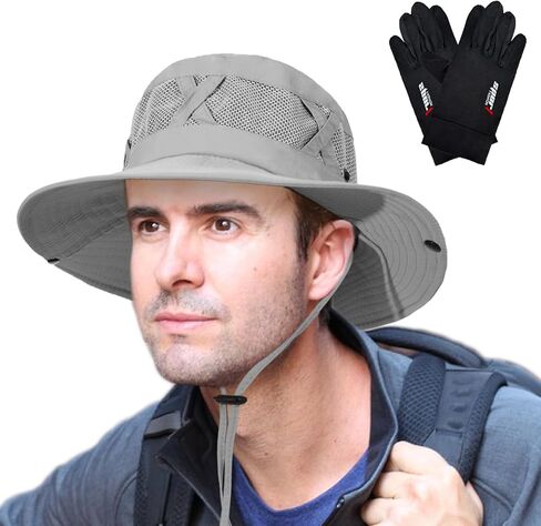 Sun Hats for Men Women Fishing Hat UPF 50+ Breathable Wide Brim Cowboy Hat Beach & Hiking Hats in Saudi Arabia