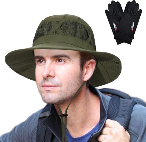 Sun Hats for Men Women Fishing Hat UPF 50+ Breathable Wide Brim Cowboy Hat Beach & Hiking Hats in Saudi Arabia