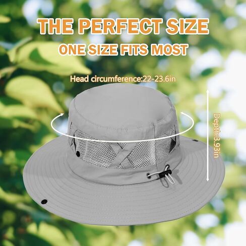 Sun Hats for Men Women Fishing Hat UPF 50+ Breathable Wide Brim Cowboy Hat Beach & Hiking Hats in Saudi Arabia