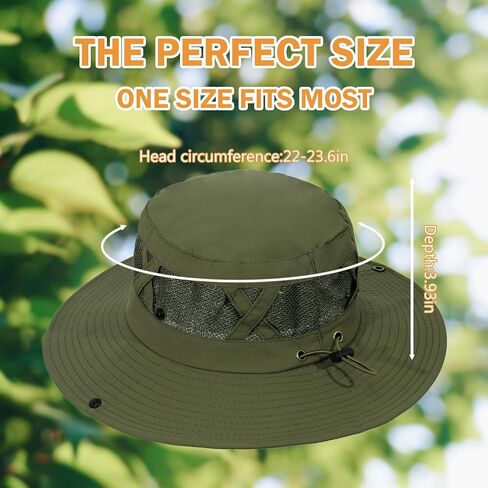 Sun Hats for Men Women Fishing Hat UPF 50+ Breathable Wide Brim Cowboy Hat Beach & Hiking Hats in Saudi Arabia