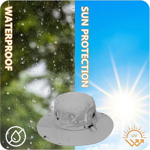 Sun Hats for Men Women Fishing Hat UPF 50+ Breathable Wide Brim Cowboy Hat Beach & Hiking Hats in Saudi Arabia