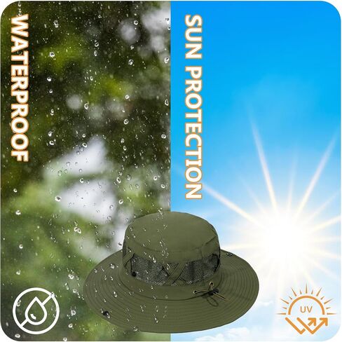 Sun Hats for Men Women Fishing Hat UPF 50+ Breathable Wide Brim Cowboy Hat Beach & Hiking Hats in Saudi Arabia