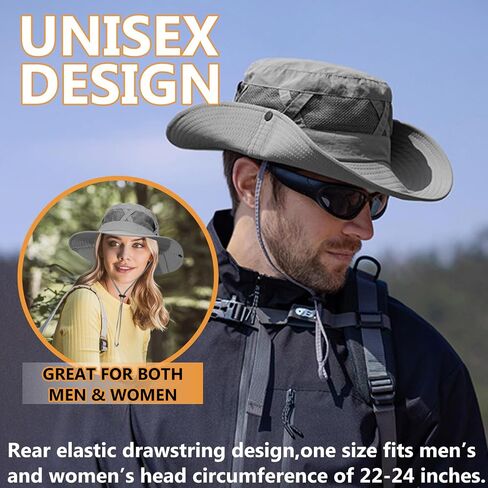 Sun Hats for Men Women Fishing Hat UPF 50+ Breathable Wide Brim Cowboy Hat Beach & Hiking Hats in Saudi Arabia