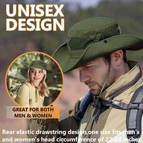 Sun Hats for Men Women Fishing Hat UPF 50+ Breathable Wide Brim Cowboy Hat Beach & Hiking Hats in Saudi Arabia