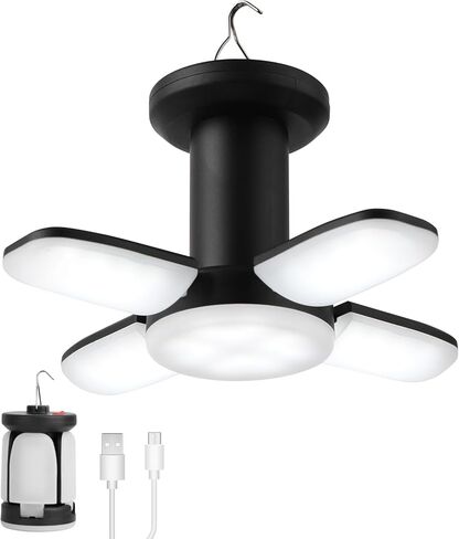 ALLOMN Camping Lantern, Rechargeable Camping Lights for Tents with 5 Modes, LED Camping Light with Foldable Hook, Portable Camping Lamp for Blackouts, Emergency, Tent, Backpacking in Kuwait