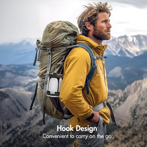 ALLOMN Camping Lantern, Rechargeable Camping Lights for Tents with 5 Modes, LED Camping Light with Foldable Hook, Portable Camping Lamp for Blackouts, Emergency, Tent, Backpacking in Kuwait