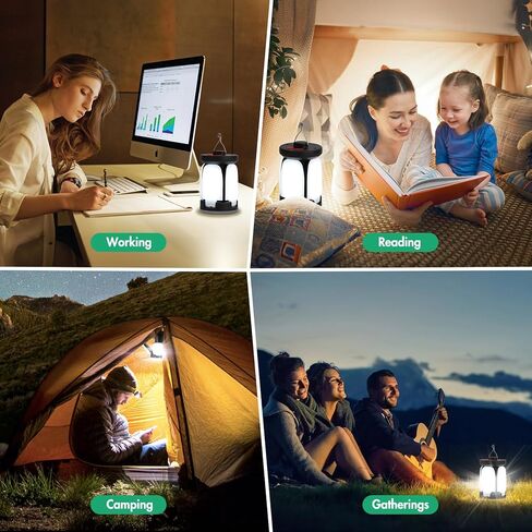 ALLOMN Camping Lantern, Rechargeable Camping Lights for Tents with 5 Modes, LED Camping Light with Foldable Hook, Portable Camping Lamp for Blackouts, Emergency, Tent, Backpacking in Kuwait