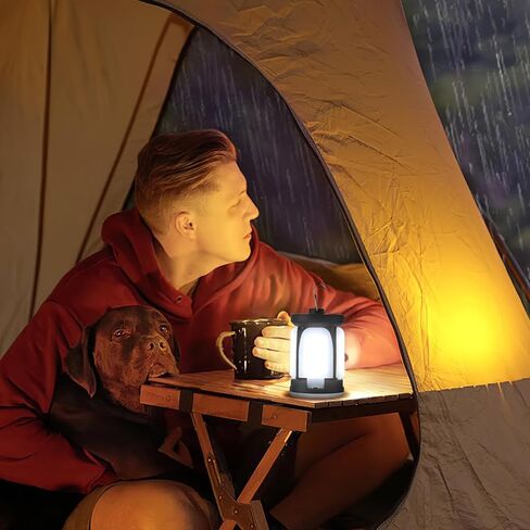 ALLOMN Camping Lantern, Rechargeable Camping Lights for Tents with 5 Modes, LED Camping Light with Foldable Hook, Portable Camping Lamp for Blackouts, Emergency, Tent, Backpacking in Kuwait