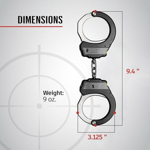 ASP Identifier Keyless Double-Lock Plus Cuffs, Chain, Forged Aluminum Frame | Professional Grade Handcuffs, No Key Required to Apply, Steel Bows, Dual Sided Keyways, Colored ID Bands in Kuwait