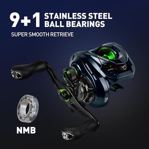 HANDING Baitcasting Reel - High Capacity Casting Reel with 9+1 Stainless Steel Bearings, 7.2:1 Gear Ratio, 15 lb Drag - Baitcaster Fishing Reel in Saudi Arabia