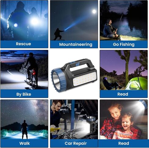 Solar Flashlights, Solar Flashlight Flashlights For Multi Function 8000 Lumens Led Flashlight With Emergency Strobe Light Emergencies, Led High Lumens, Usb C And Large Capacity Battery Fast Charging in Saudi Arabia