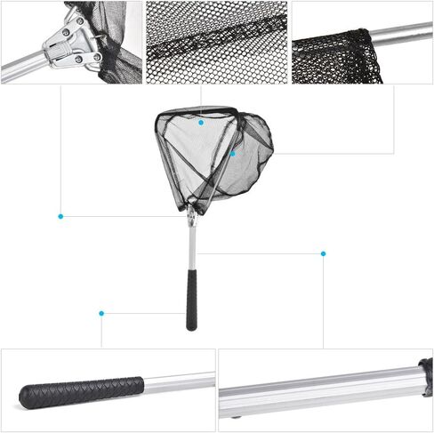 شبكة هبوط صغيرة قابلة للطي لصيد سمك السلمون المرقط وصيد السمك وإطلاق شبكة اليد من النايلون in Kuwait