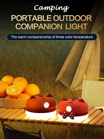 VKX Rechargeable LED Camping Lantern, Tent Hanging Light with 3 Light Modes for Camping, Halloween Flashlight, Hiking, Portable Lantern Flashlight, Night Light for Kids, Home, Power Outages (Red) in Kuwait