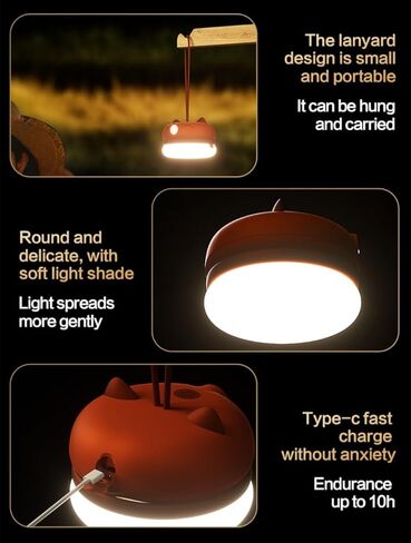 VKX Rechargeable LED Camping Lantern, Tent Hanging Light with 3 Light Modes for Camping, Halloween Flashlight, Hiking, Portable Lantern Flashlight, Night Light for Kids, Home, Power Outages (Red) in Kuwait