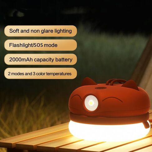 VKX Rechargeable LED Camping Lantern, Tent Hanging Light with 3 Light Modes for Camping, Halloween Flashlight, Hiking, Portable Lantern Flashlight, Night Light for Kids, Home, Power Outages (Red) in Kuwait