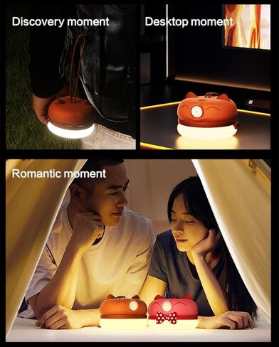 VKX Rechargeable LED Camping Lantern, Tent Hanging Light with 3 Light Modes for Camping, Halloween Flashlight, Hiking, Portable Lantern Flashlight, Night Light for Kids, Home, Power Outages (Red) in Kuwait