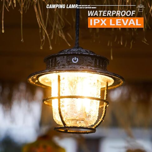 فانوس التخييم، مصابيح LED للتخييم قابلة لإعادة الشحن مع 4 أوضاع مع تحكم خافت للماء، مصباح خارجي محمول للخيمة، ضوء معلق للتخييم، داخلي in Kuwait