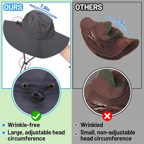 Men Fishing Hats with Arm Sleeves - 2 Packs Outdoor UV Sun Protection UPF 50+ Wide Brim Hat with Removable Face Cover & Neck Flap for Hiking Garden Beach in Kuwait