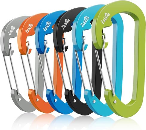 6 Pack Carabiner Clip D-Shape Spring for Keychain, 3 inch Heavy Duty Keychain Clip for Climbing Fishing Hiking Outdoor Keychain Clip Hook Multi-Color in Saudi Arabia