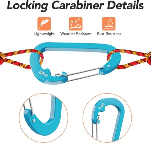 6 Pack Carabiner Clip D-Shape Spring for Keychain, 3 inch Heavy Duty Keychain Clip for Climbing Fishing Hiking Outdoor Keychain Clip Hook Multi-Color in Saudi Arabia
