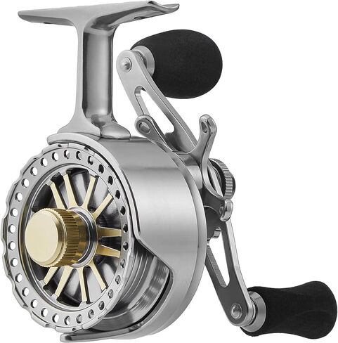 Inline Ice Fishing Reel with Adjustable Drop Rate, Star Drag and Push-Button Free Spool Feature, Made of CNC Machined Aluminum 2.7:1 Ratio 5 Ball Bearings in Saudi Arabia