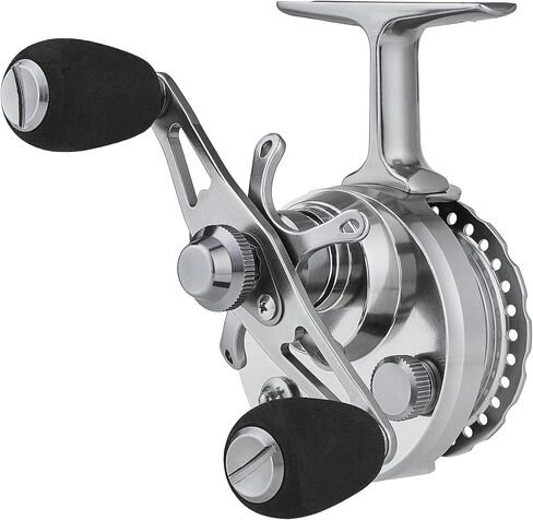 Inline Ice Fishing Reel with Adjustable Drop Rate, Star Drag and Push-Button Free Spool Feature, Made of CNC Machined Aluminum 2.7:1 Ratio 5 Ball Bearings in Saudi Arabia