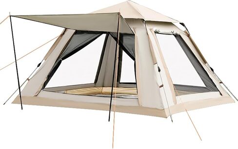 Instant Tent, Pop Up Tent, Camping Tent for 4 Person, 2 Mesh Windows & 2 Doors, Easy Set Up Tent with Vestibule & Rainfly in Saudi Arabia