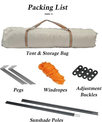 Instant Tent, Pop Up Tent, Camping Tent for 4 Person, 2 Mesh Windows & 2 Doors, Easy Set Up Tent with Vestibule & Rainfly in Saudi Arabia