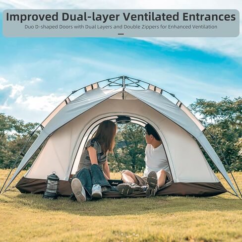ROCKBROS Camping Tent for 2-3 Person, Waterproof Easy Up Instant Tent Windproof & Sunproof Cabin Tent for Family, Traveling, Outdoor, Hiking in Saudi Arabia
