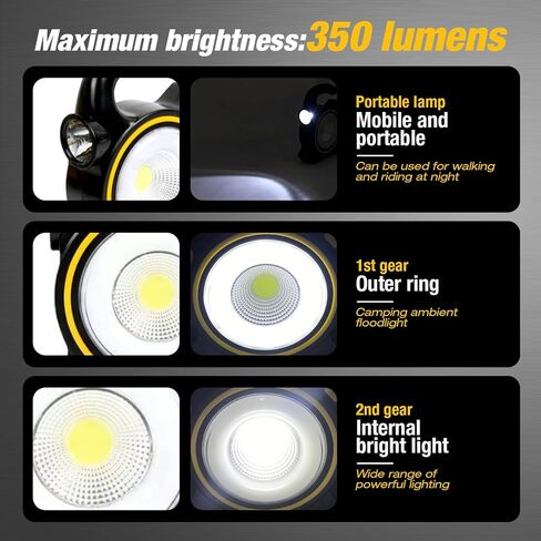 LED Solar Flashlight, Rechargeable Spotlights Flashlight Handheld USB and Solar Powered 2-in-1, COB Lanterns for Power Outages, Emergency, Hurricane, Hiking, Outdoor, Home in Saudi Arabia