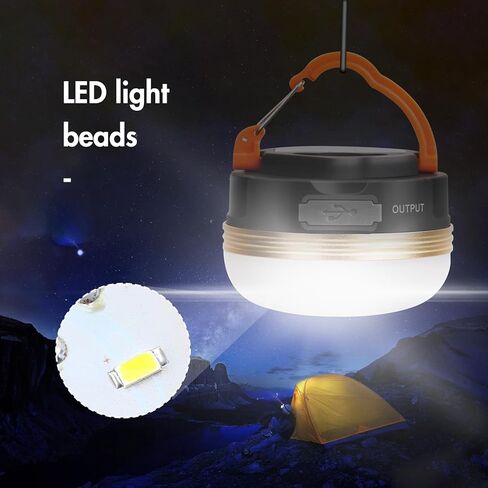 ضوء تخييم LED، عبوتان من ضوء خيمة محمول قابل لإعادة الشحن، ضوء خيمة تخييم مع قاعدة مغناطيسية 3 أوضاع 180 لومن لمصباح التخييم للتخييم/صيد الأسماك/المشي لمسافات طويلة/الطوارئ in Saudi Arabia