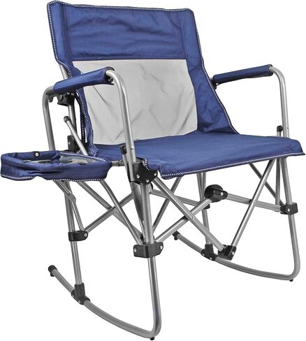 Zenithen Limited Foldable Portable Rocking Director's Chair Perfect for Sporting Events, Outdoor Activities, Camping, Patio Furniture, and Relaxing, Grey in Saudi Arabia