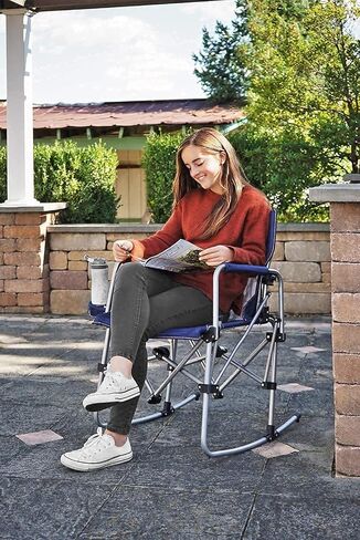 Zenithen Limited Foldable Portable Rocking Director's Chair Perfect for Sporting Events, Outdoor Activities, Camping, Patio Furniture, and Relaxing, Grey in Saudi Arabia