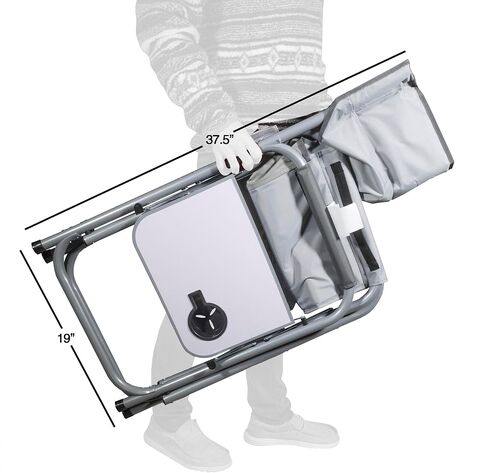 Zenithen Limited Foldable Portable Rocking Director's Chair Perfect for Sporting Events, Outdoor Activities, Camping, Patio Furniture, and Relaxing, Grey in Saudi Arabia
