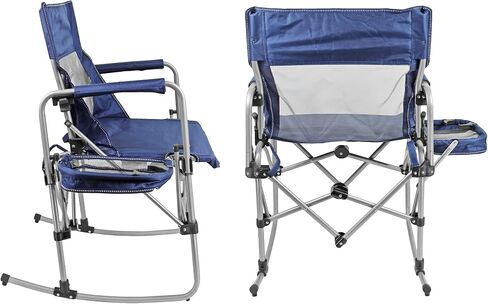 Zenithen Limited Foldable Portable Rocking Director's Chair Perfect for Sporting Events, Outdoor Activities, Camping, Patio Furniture, and Relaxing, Grey in Saudi Arabia