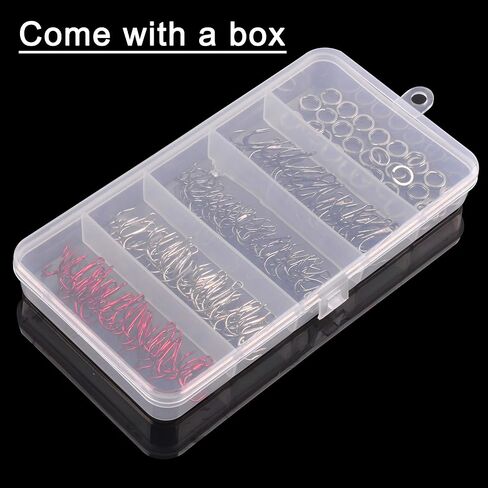 Fishing Treble Hooks Kit, 160pcs/Box Sharp Round Bend Treble Hooks Wide Gap High Carbon Steel Barbed Fish Hook for Lures Baits Saltwater Fishing in Saudi Arabia