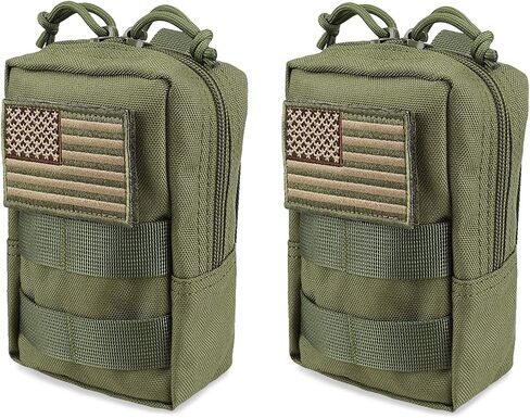 AMYIPO MOLLE Pouch Multi-purpose Compact Tactical Waist Bags Small Utility Pouch (Green (2 PCS)) in Saudi Arabia