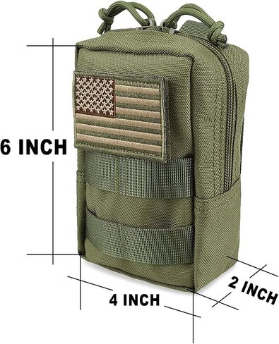 AMYIPO MOLLE Pouch Multi-purpose Compact Tactical Waist Bags Small Utility Pouch (Green (2 PCS)) in Saudi Arabia