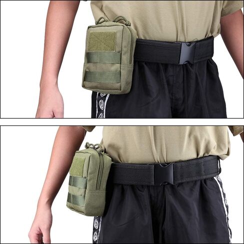 AMYIPO MOLLE Pouch Multi-purpose Compact Tactical Waist Bags Small Utility Pouch (Green (2 PCS)) in Saudi Arabia