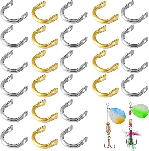 Fishing Spinner Clevis,200-Pieces ‎Easy Spin Spinner Clevis U-Shaped Brass Links Spinnerbait Clevis Spinner Blade Clevis for Lure Making Fish Tackle (Mix-200pcs) in Saudi Arabia