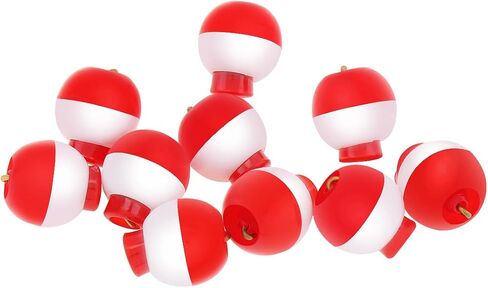 OriGlam 10pcs 13mm / 0.51inch Mini Fishing Snap-On Floats Bobbers Set, Fishing Float Push Button Round Buoy, Red and White Bobber Snap-on Floats in Saudi Arabia