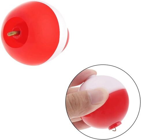 OriGlam 10pcs 13mm / 0.51inch Mini Fishing Snap-On Floats Bobbers Set, Fishing Float Push Button Round Buoy, Red and White Bobber Snap-on Floats in Saudi Arabia