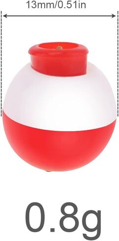 OriGlam 10pcs 13mm / 0.51inch Mini Fishing Snap-On Floats Bobbers Set, Fishing Float Push Button Round Buoy, Red and White Bobber Snap-on Floats in Saudi Arabia