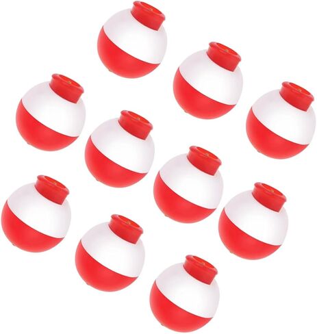 OriGlam 10pcs 13mm / 0.51inch Mini Fishing Snap-On Floats Bobbers Set, Fishing Float Push Button Round Buoy, Red and White Bobber Snap-on Floats in Saudi Arabia