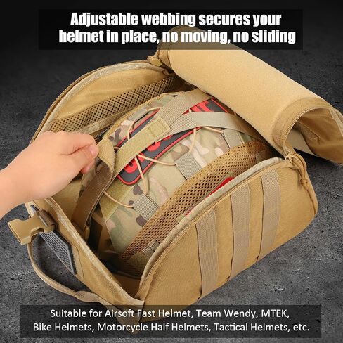 Tactical Helmet Bag Pack, Military Molle Pouch Multi-Purpose Carrying Storage Bag with USA Flag Patch & 2 PCS Molle Straps in Saudi Arabia