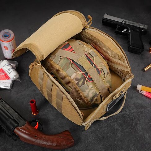 Tactical Helmet Bag Pack, Military Molle Pouch Multi-Purpose Carrying Storage Bag with USA Flag Patch & 2 PCS Molle Straps in Saudi Arabia